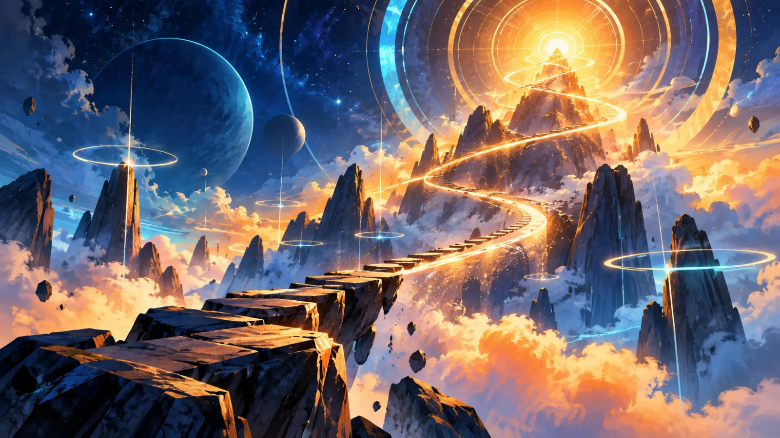 Abstract energy-themed illustration for the Goku character guide